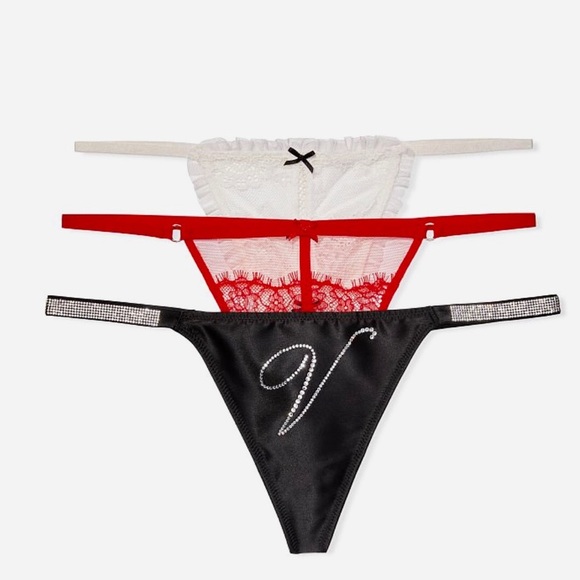 🎀NWT Victoria’s Secret V-String Panty Size L. White Lace. - Picture 6 of 11